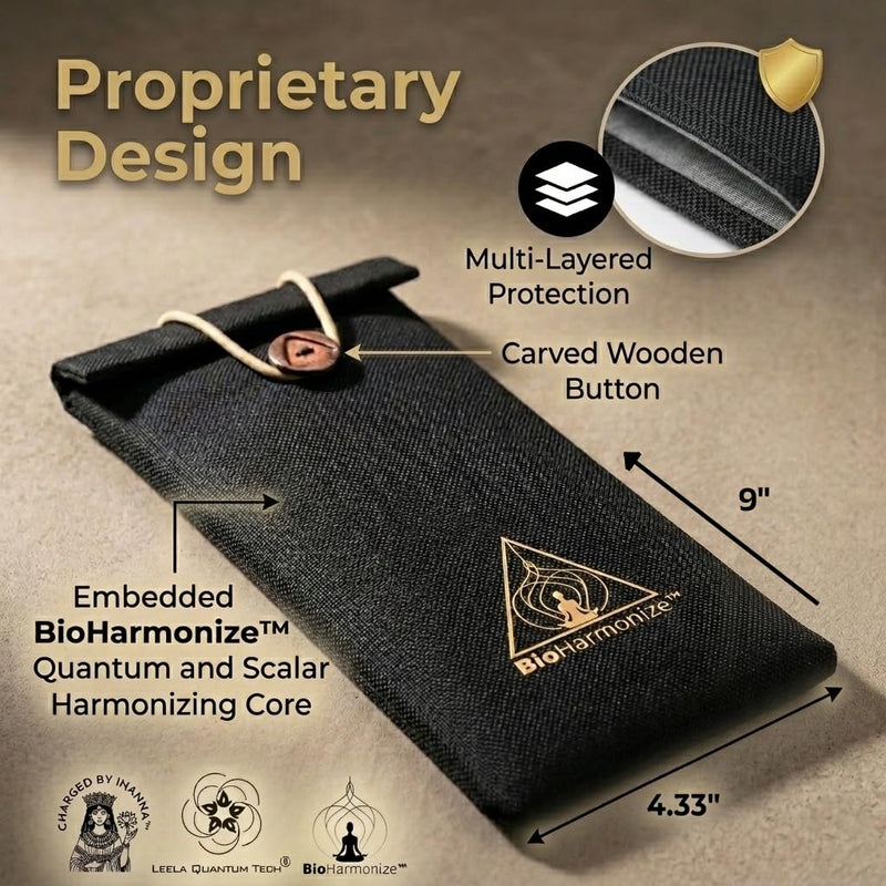 BioHarmonize EMF Protection Cell Phone Sleeve - EMF Blocker Pouch for Radiation Shielding, Digital Detox, Disconnect, Sleep & Privacy | Multi-Layer Faraday Fabric + Quantum Harmonizing Technology