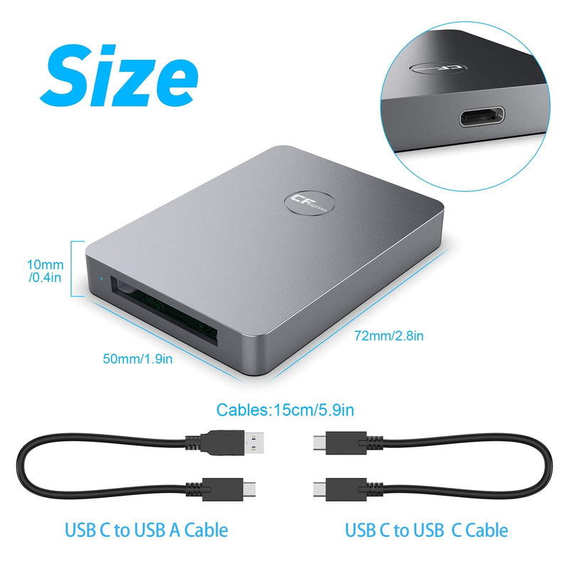 CFexpress Card Reader, 10Gbps Type B CFexpress Adapter USB C to USB C/USB A Memory Card Reader with USB3.1 Gen2 Transfer Speed, Compatible with Windows/Mac/Linux/Android Type C