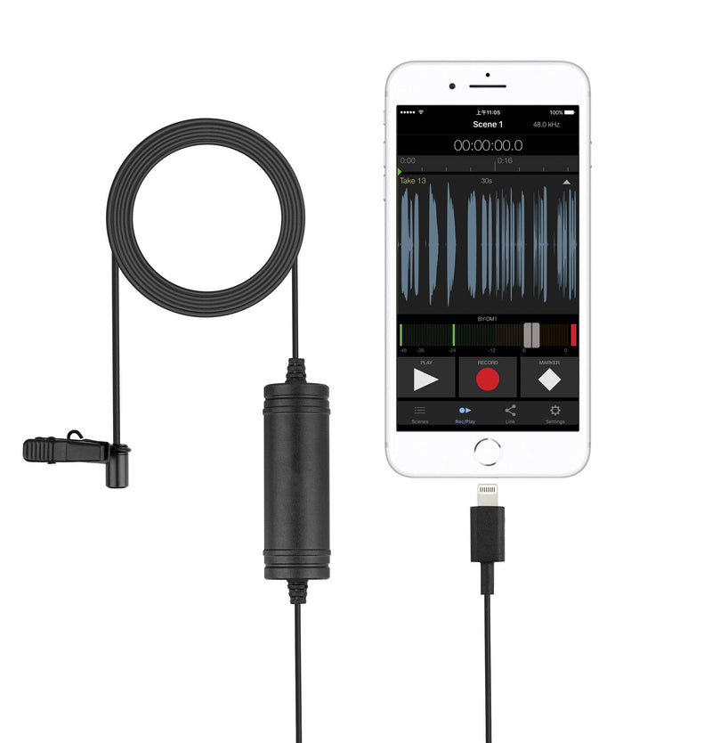 Vidpro XM-LT Lavalier Microphone for Apple iOS Devices fits iPad and iPhone. Omni-Directional Audio Pickup Pattern. Includes 20 Foot Audio Cable with Lapel Clip and Foam Windscreen