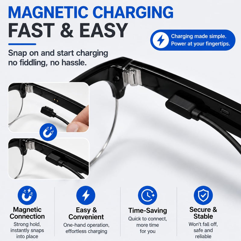 AI Smart Glasses with Camera for Play Music Work Travel Translation | 8MP camera, 1200P video, voice control, real-time translation, object recognition, photochromic lenses and AI assistant