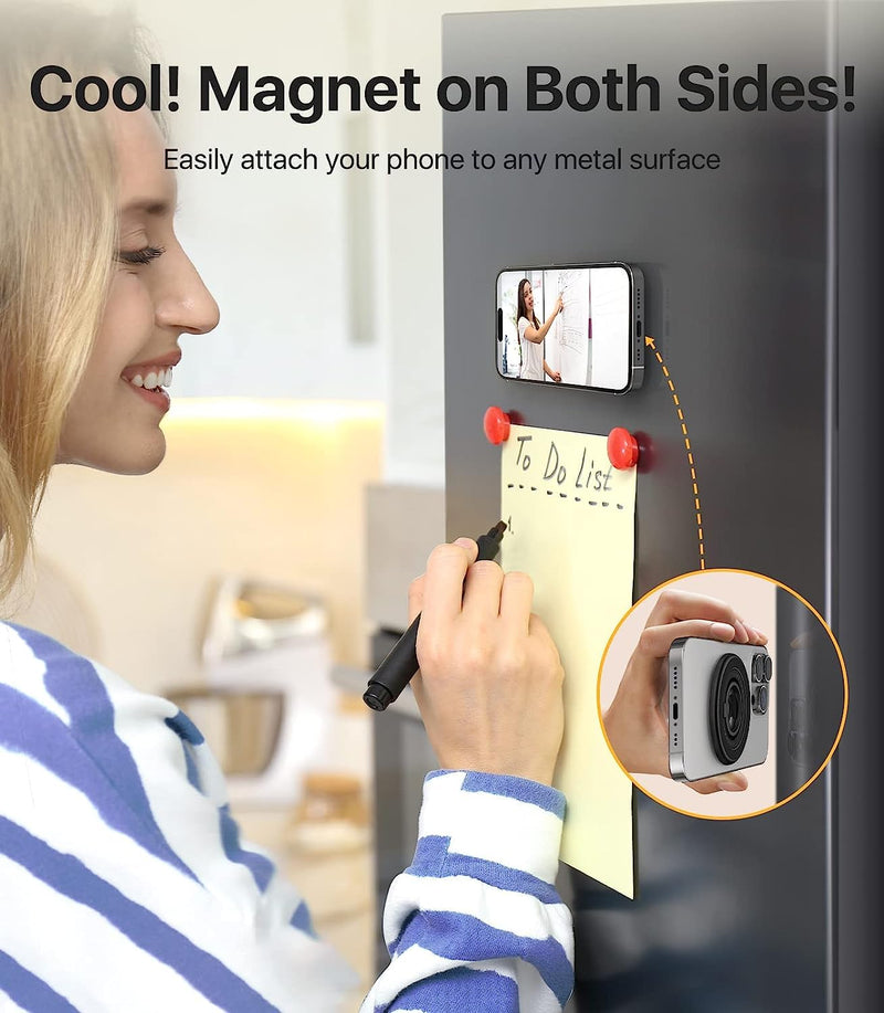 [2024 Newest] andobil Magnetic Phone Grip for MagSafe [Drop Protection] Strong Magnetic Phone Ring Holder Compatible with MagSafe Accessories, iPhone 15 Plus 14 13, Pro, Pro Max, Mini, Silicone, Black