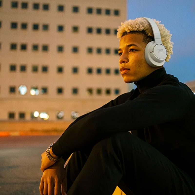 JBL Tune 720BT - Wireless Over-Ear Headphones - White | JBL Pure Bass Sound, Wireless Bluetooth 53 technology, Customize your listening experience, Hands-free calls with Voice Aware