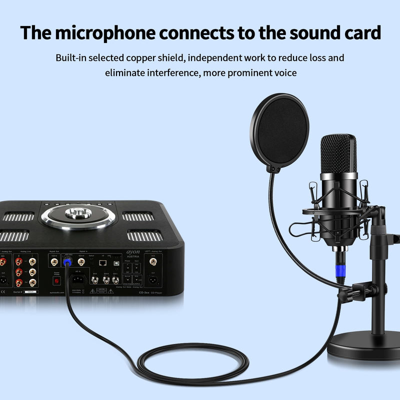 1/4" TRS to XLR 3M Pro Balanced Interconnect Cable,XLR Male to 1/4 Inch (6.35mm) Stereo Balanced Microphone Stereo Audio Converter AdapterCable 2Pack- 10FT XLR Male to 6.35mm-2Pack