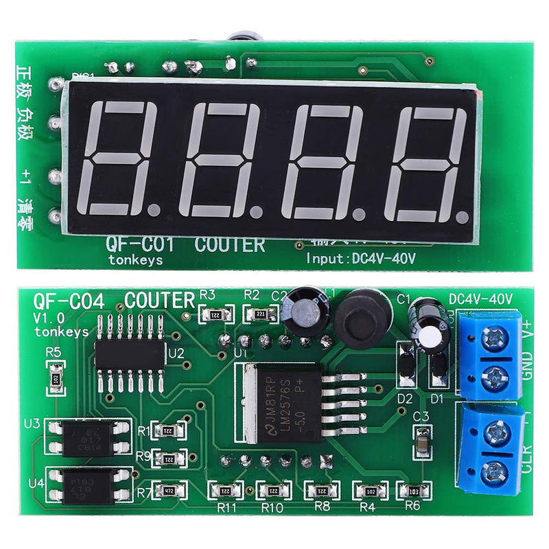 DC4-40V 4 Digit Digital Display Meter Module Electric Counter Meter Range 0-9999 with Memory Function