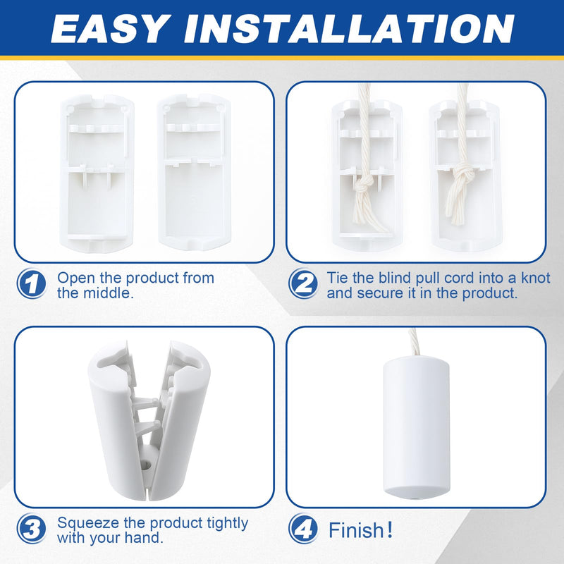 [AUSTRALIA] - Pangda 10 Pcs Breakaway Cord Condensers Anti Strangulation Design Window Blinds Pull Cord Safety Proof Compatible with All Horizontal Blinds for Households with Small Pets (White) White 