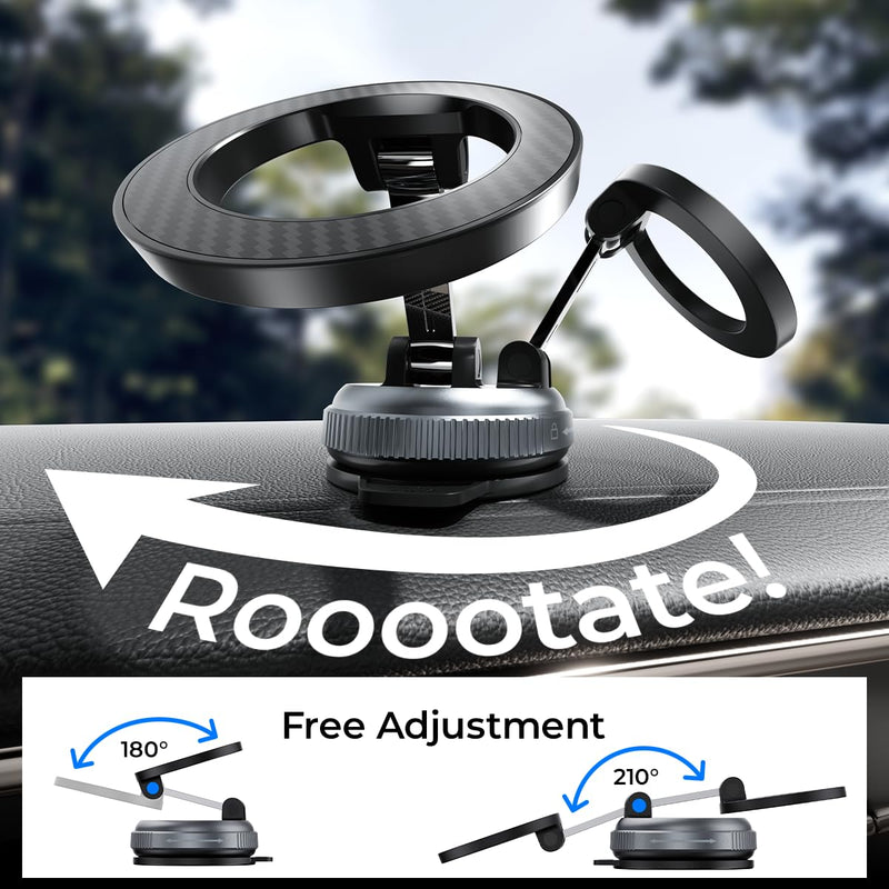 XO Simple is Beauty Upgraded Nano Gel Vacuum Magnetic Phone Holder,360°Rotation and Foldable Suction Phone Holder for Your Car,Compatible with iPhone17/16/15/14/13/12 and All Smartphones