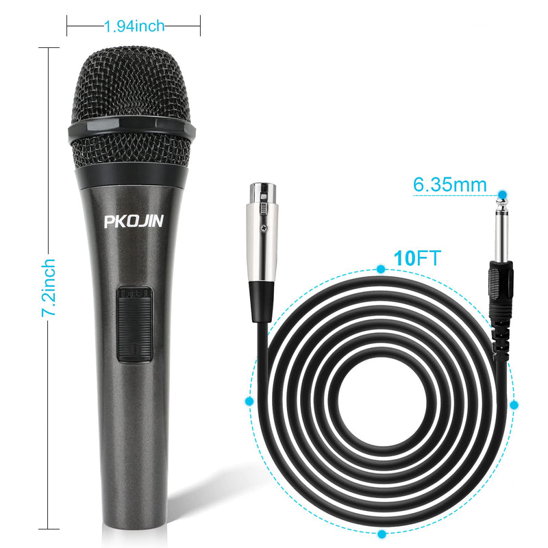 Dynamic Karaoke Microphone for Singing, Vocal Wired Microphone for Karaoke, Handheld Mic with 10 Ft Cable, Mics for Speaker with ON/Off Switch