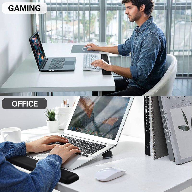 Keyboard Wrist Rest, Palm Rest Canjoy Memory Foam Keyboard Wrist Rest Pad, Wrist Cushion Support for Keyboard Wrist Pain Relief for Computer/Laptop (Black) Black Keyboard Pad
