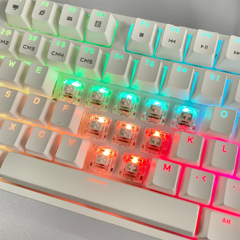 Gateron G White Clear Pro Switches Pre-lubed 3pin RGB SMD Linear for Gaming Mechanical Keyboard (108pcs, Clear) 108 PCS