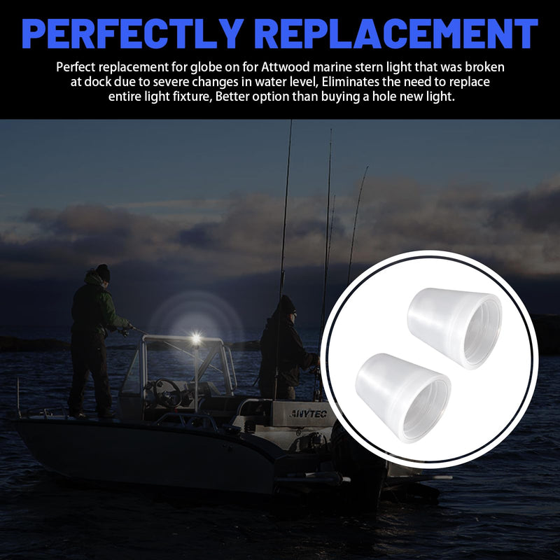 [AUSTRALIA] - 91017B7 Replacement Boat Stern Light Cover Lens Cap Compatible with Attwood Boat Anchor Light Cover, fit All-Round Light Screw-On Replacement Globe, Navigation Light Accessory Rear Boat Light Cover -2 