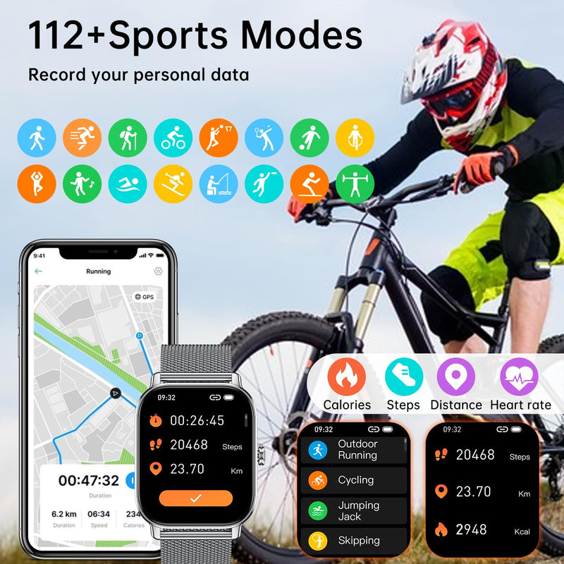 Smart Watch for Men Women Fitness: Waterproof Make Answer Call Digital Mens Watches Pedometer Smartwatch for Android Phone iPhone Samsung Compatible SpO2 Sleep Heart Rate Monitor Running Step Tracker