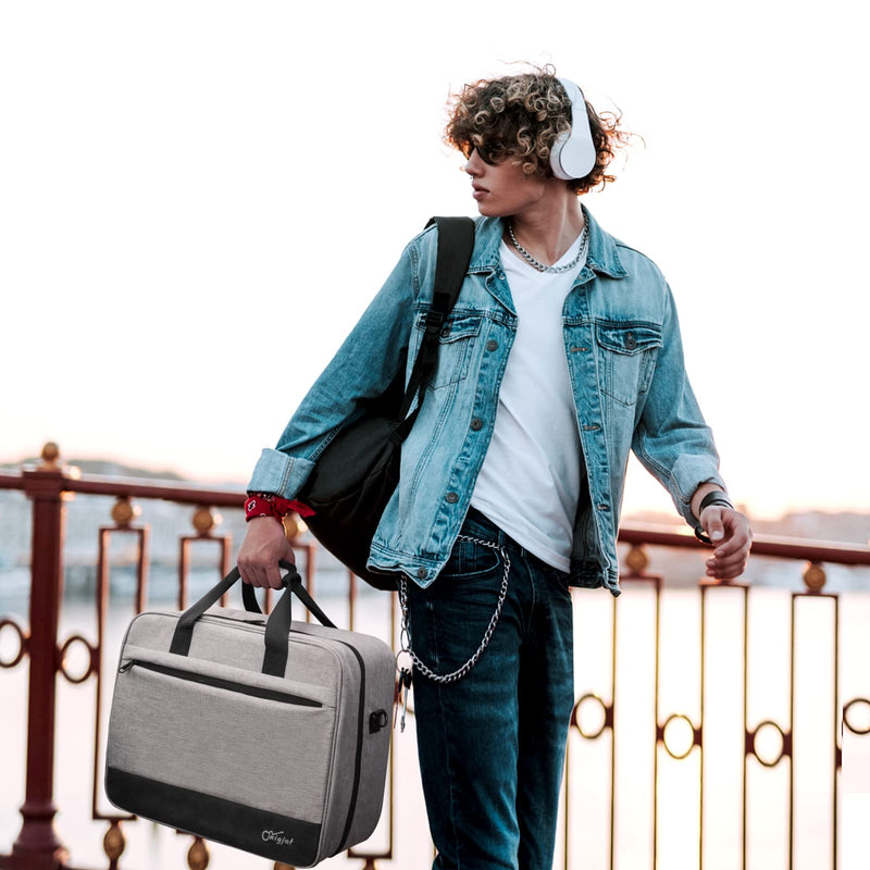 SNIGJAT Audio Mixer Case (Size:15.5"x 13" x 6"), Protective DJ Mixer Bag with 10mm Padding, Large-Capacity Recording Equipment Bag Soft with Adjustable Storage for Cables, Podcast Gear and Mics, Gray Grey