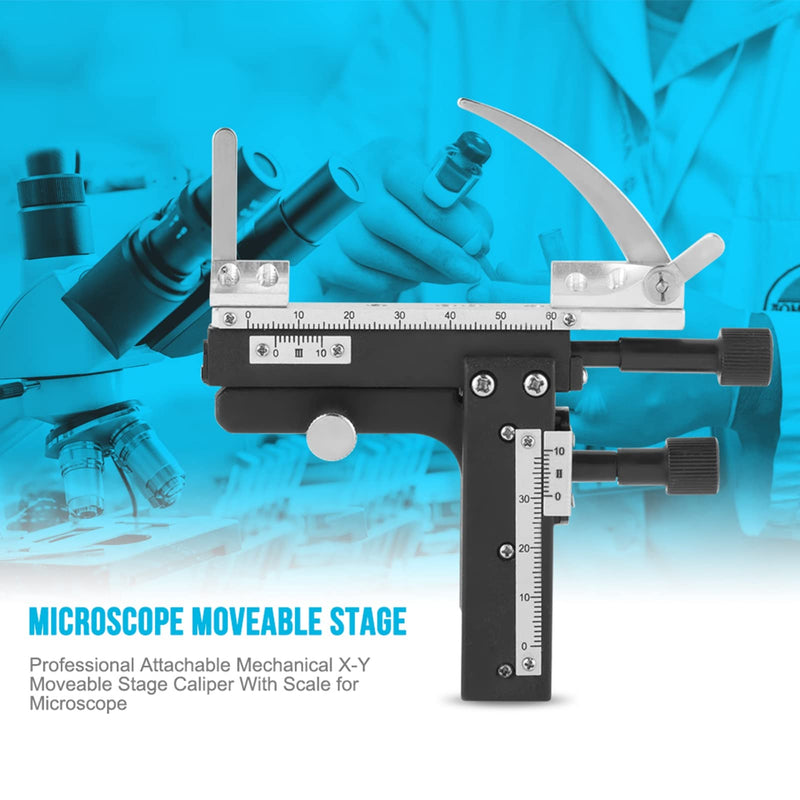 Movable Table Microscope, Professional Attachable Mechanical X-Y Movable Table Caliper for Microscopes