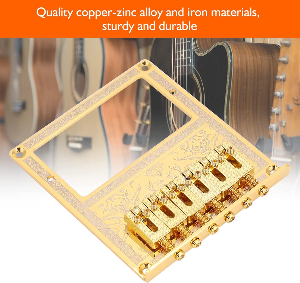Unxuey Electric guitar bridge Plate golden for TL Telecaster Guitar Humbuckers, The Pickup with balls