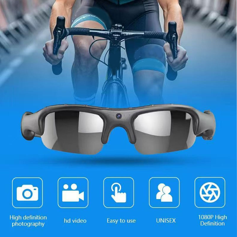 XUMIUZIY Smart Glasses with Camera, 1080P HD WiFi Video Recording Glasses, Bluetooth Audio Polarized Sunglasses, 140 Wide Angle Lens, Photo Taking,for Sports, Travel