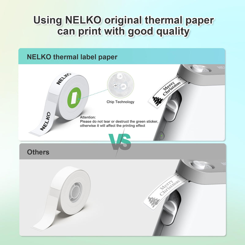 [AUSTRALIA] - NELKO Genuine P21 Label Maker Tape, Adapted Label Print Paper, 14x40mm (0.55"x1.57"), Standard Laminated Office Labeling Tape Replacement, Multipurpose of P21, 180 Tapes/Roll, 3-Roll, White 0.55"x1.57"(14mmx40mm)-3 Rolls 