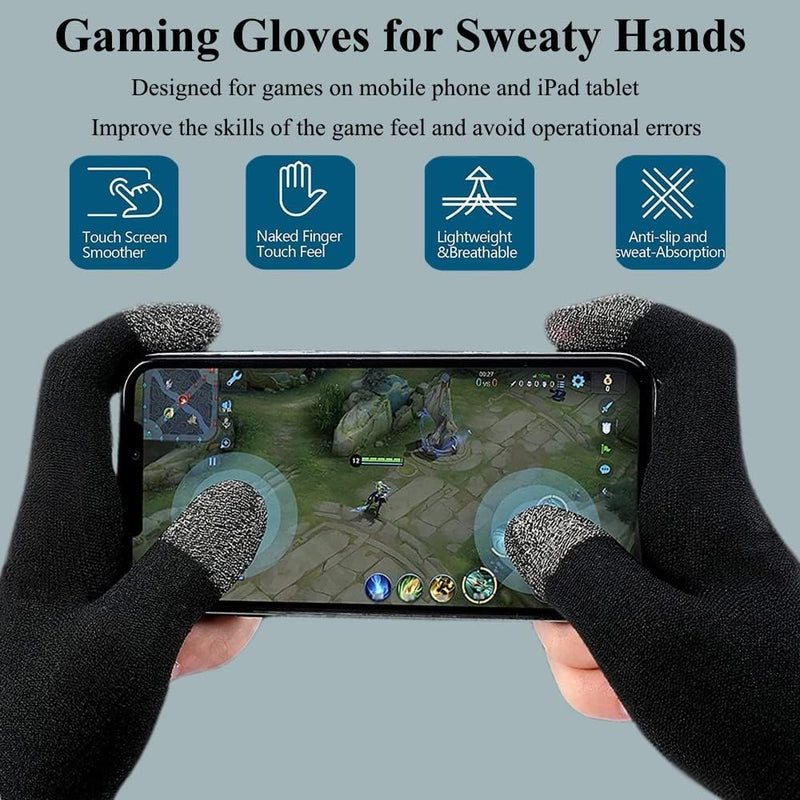 Gloves, Ultra-Thin Mobile Gaming Gloves，Anti-Sweat Mobile Finger Sleeve Breathable for High-Ranking Players Mobile Game Streamer
