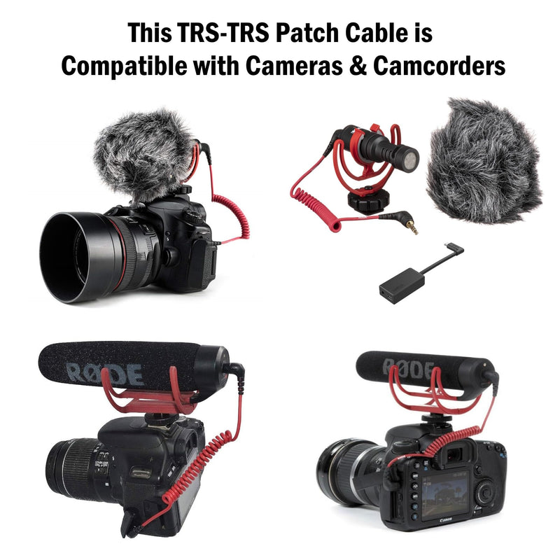 TRS Camera Cable for Nikon, Canon DSLR Cameras Camcorders to External Mic Compatible with Rode Boya Movo TAKSTAR SAIREN Comica Deity Vlog Video Recording Mic