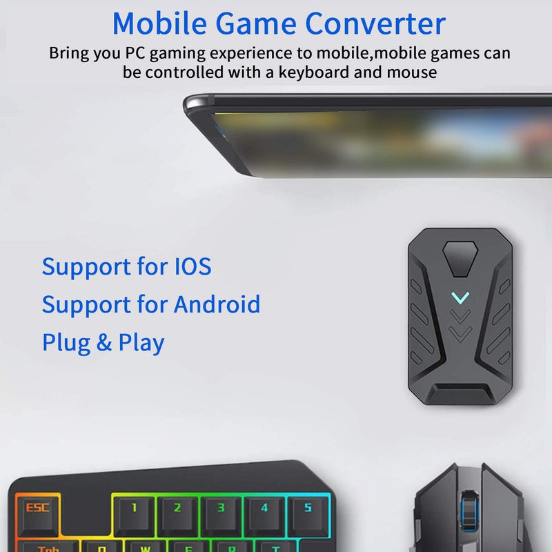 CiCiglow Gaming Keyboard and Mouse Converter,Keyboard and Mouse Adapter,Bluetooth Keyboard and Mouse Converter,Mobile Game Converter,Suitable for iOS/Android System (Mix Pro) Mix Pro