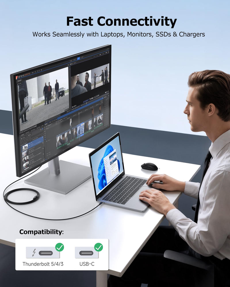 Cable Matters Unidirectional 10Gbps Active USB C Cable, 10ft / 3m | [4K@60Hz Video, 60W Charging, 10Gbps Data Transfer] for Apple Vision Pro, Meta Quest 3, VR Headsets, Portable Monitors 10 ft