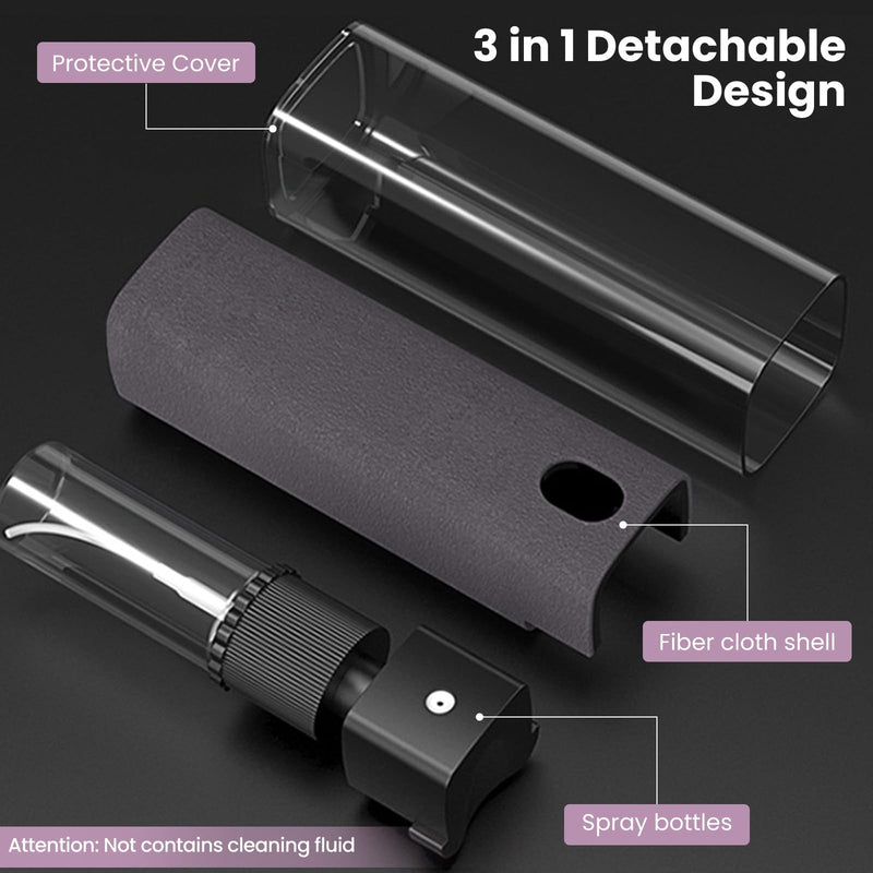 2 Pcs Screen Cleaner Kit, 3-in-1 Touchscreen Mist Cleaner Spray Bottle Tool & Microfiber Cloth for Phone/Laptop/Tablet/TV/Monitor/Car Screens(Pink+Grey) 2 Pcs-Pink+Grey