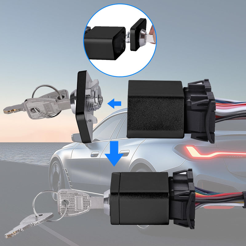 Metal OBD2 Port Lock OBDii Connector OBDii Port Lock Car OBD2 Protector with Two Keys Suitable for Most Cars, SUVs, Trucks Black