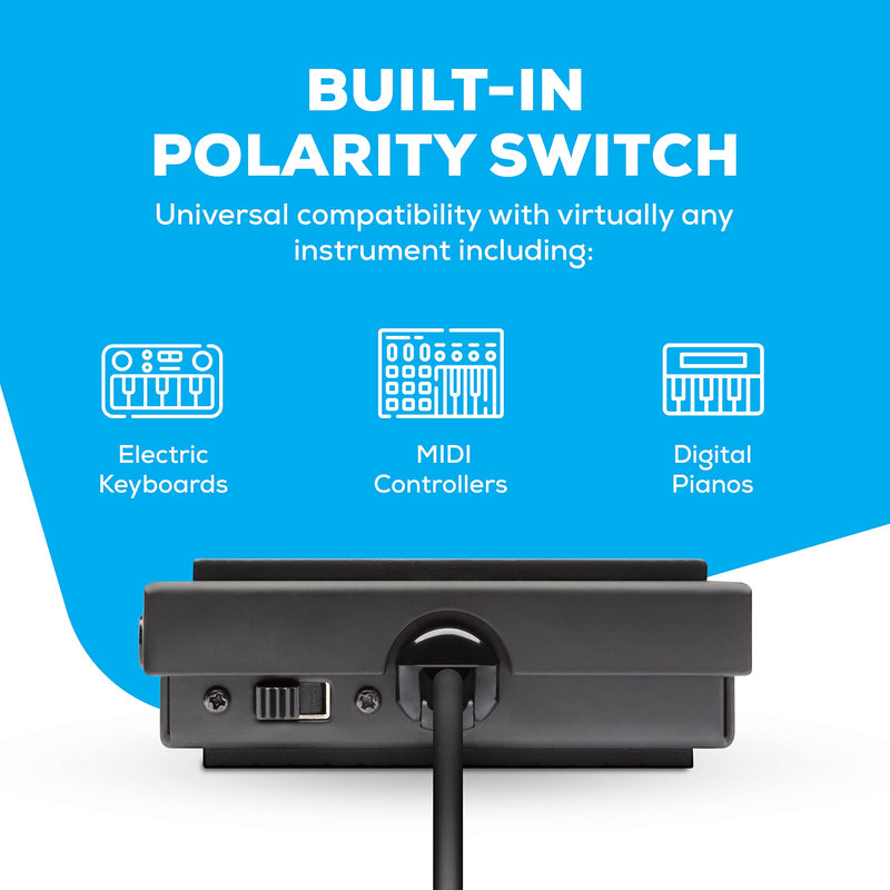 Alesis ASP-1 MKII Universal Sustain Pedal and Momentary Footswitch with 5ft Cable and Non Slip Bottom black