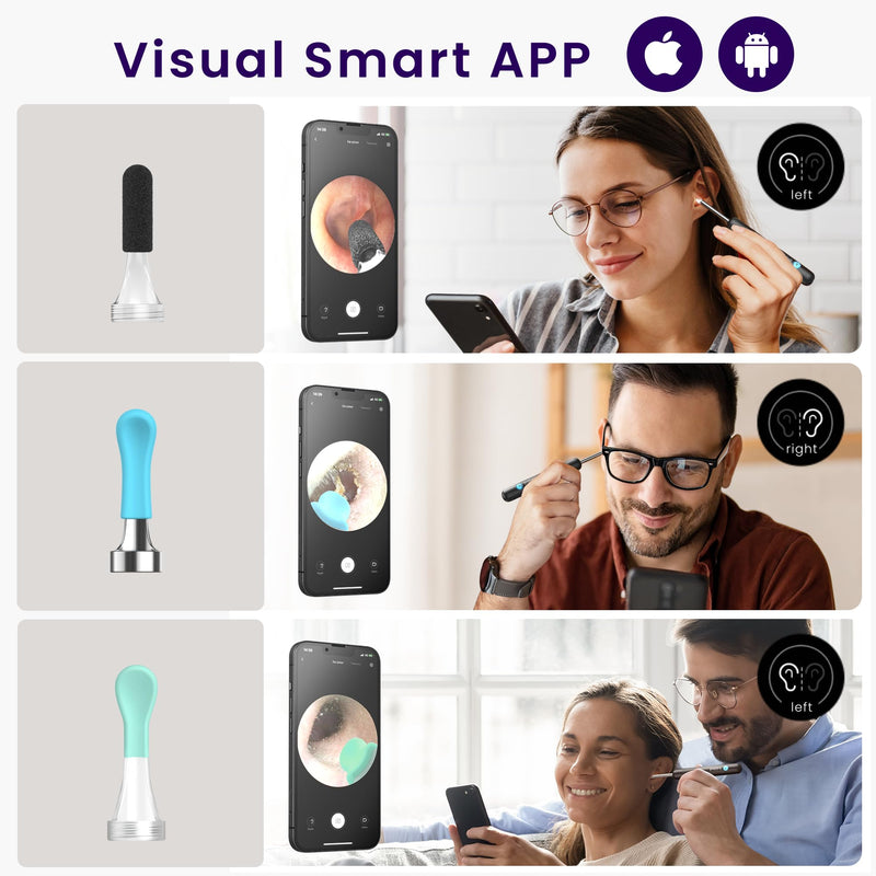 BebirdPro Ear Wax Remover Otoscope R1, 1080P HD Ear Cleaner with Camera, Otoscope with Light, Wide Angle Otoscope IP67 Waterproof Ear Cleaner for Adults, Children, iOS, Android black