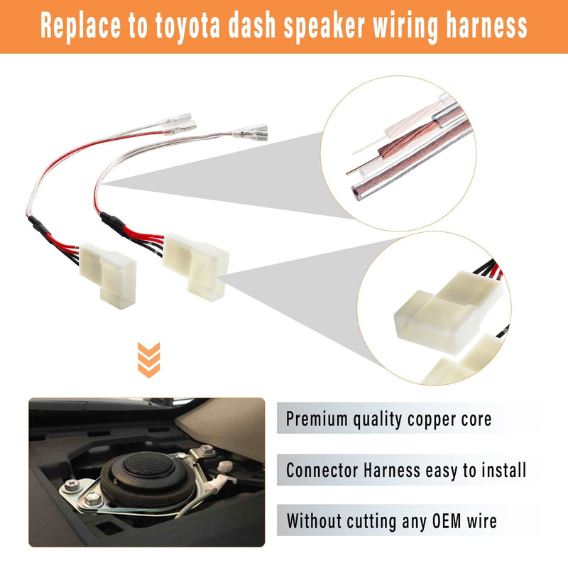 Dash Speaker Harness Connector Replace for Toyota Corolla/Camry 2012-2020, RAV4 2015-2019, Subaru Forester/Impreza 2012-2020 Front Tweeter Plug Wire Adapter