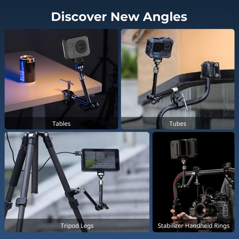 [AUSTRALIA] - SMALLRIG 11 Inch Magic Arm with Crab-Shaped Clamp, Arm with 1/4"-20 Screw and Retractable Pins, for Action Cameras, Monitors, Video Lights, and Microphones - 5311 11 Inches 