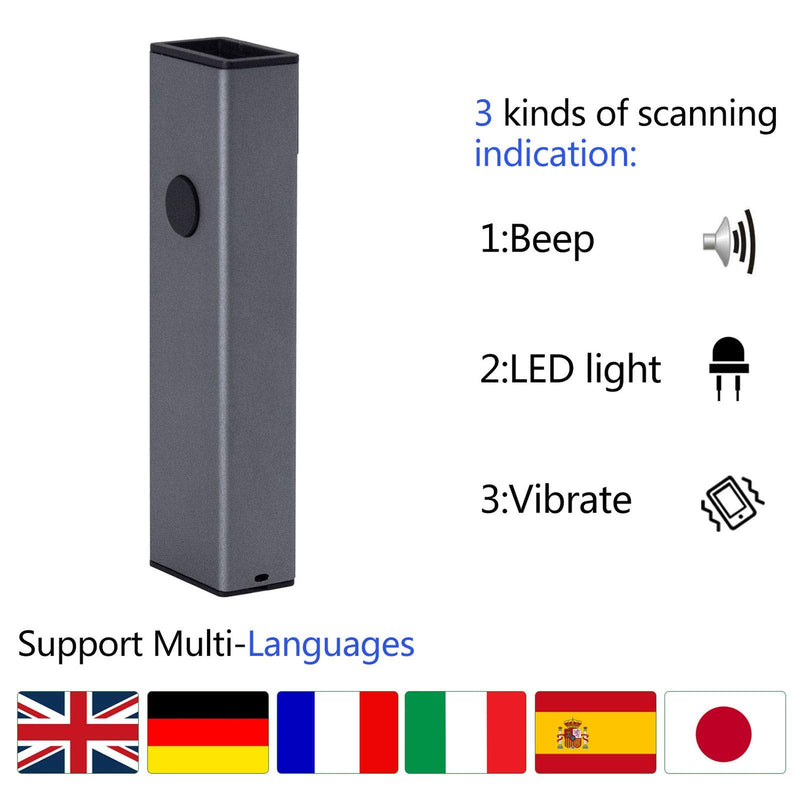 [AUSTRALIA] - 2D QR Wireless Bluetooth Alloy Metal Barcode Scanner,Symcode Portable Handheld Barcode Reader Scanner 3-in-1 Aluminum Alloy Metal Outer Box Barcode Scanner 