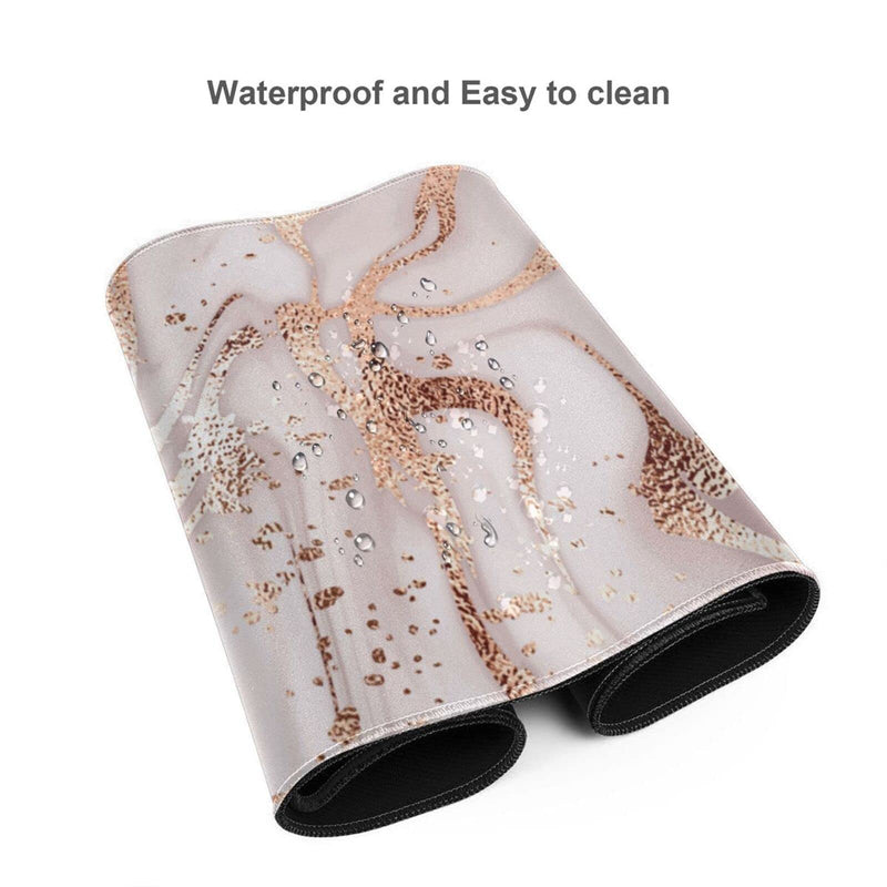 Rose Gold Marble Mouse Pad for Women and Girls Gaming XL Large Mousepad Cute Desk Mat Long Extended Big Keyboard Pads Table Accessories for Gaming and Office 31.5 X 11.8 Inch Rose Gold Marble One Size