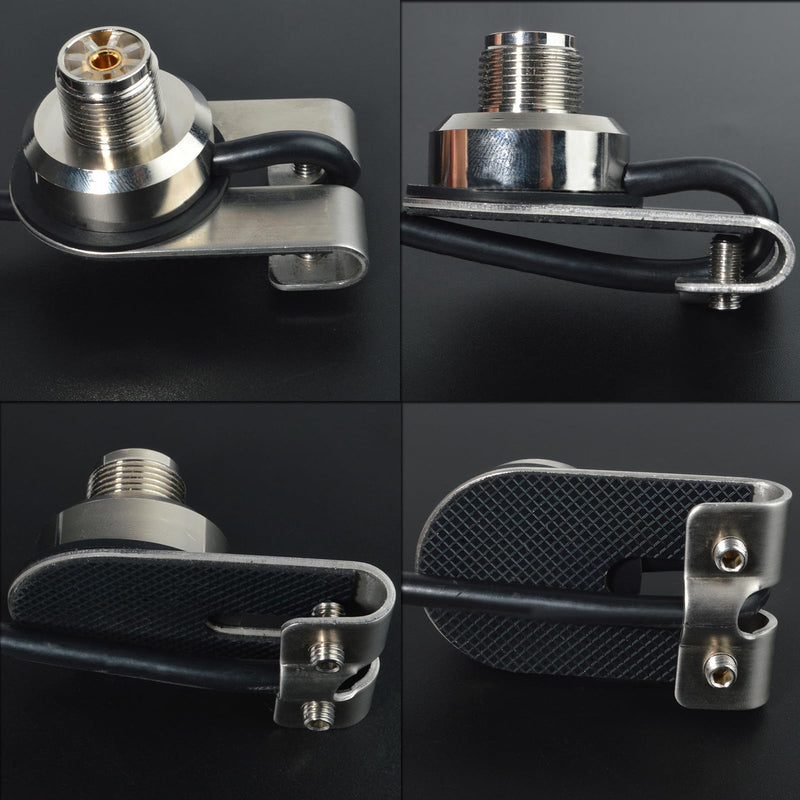 [AUSTRALIA] - HYS Heavy-Duty Trunk Lid Antenna Mount Bracket Base with 13Ft RG-58 Coax Cable, PL-259 to SO239 UHF Connectors for CB, Ham Radio, HF/VHF/UHF Mobile Antennas (TCJ-N6) 