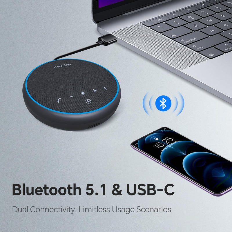NewlineWork Newpie Conference Speaker & Bluetooth Microphone,360° Voice Pickup, AI Noise Reduction, Dual Connectivity & 43H Standby time,USB C,Perfect for Zoom Meetings, Multi-platform compatible
