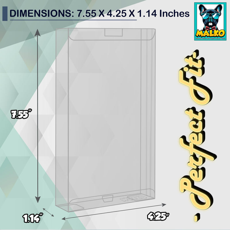 MALKO 20 Pack VHS Tape Protector Case | Protective Sleeve for VHS Cassette Original Box | Display Storage and Preservation