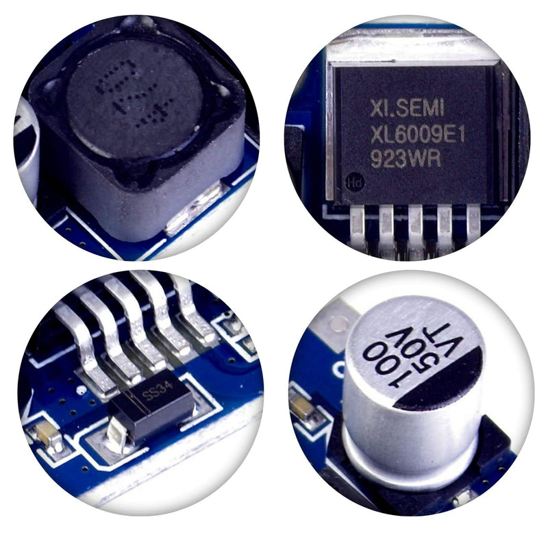 XL6009 DC-DC Buck Converter Module, 3~32V to 5~35V 4A Adjustable Step Up Voltage Regulator DC Converter Module for Arduino Raspberry DIY Projects Crafts