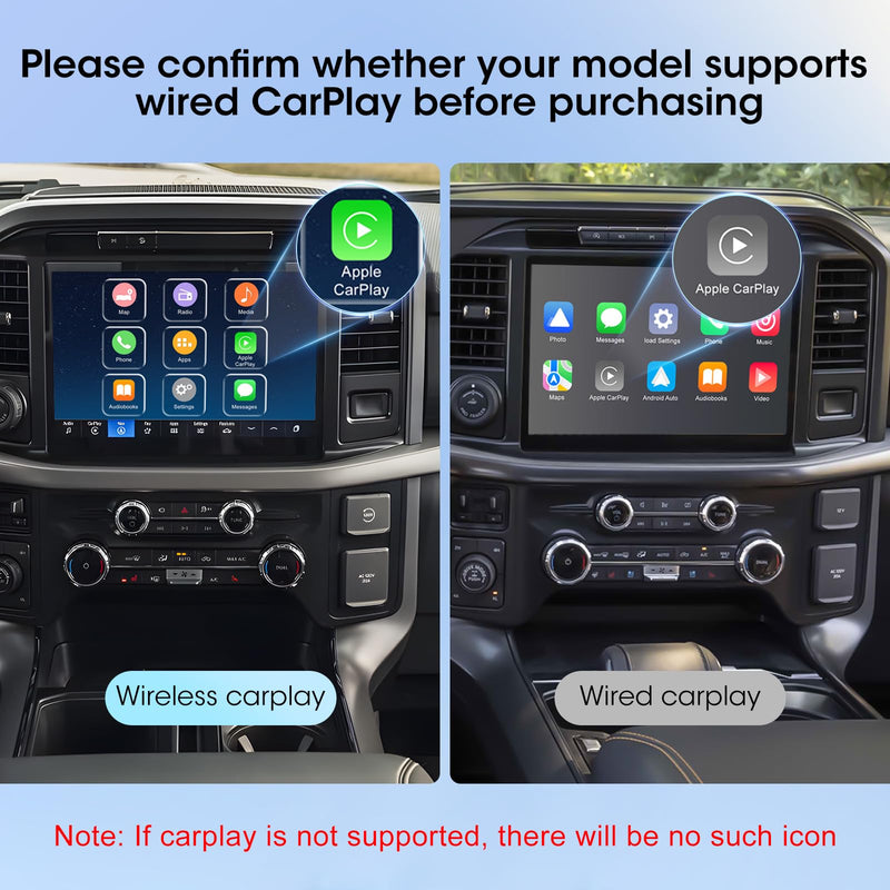 Wireless Carplay Adapter for iPhone, Convert Wired to Apple Carplay Wireless Adapter, Mini Size, Plug and Play, Connection Stable No Delay Car Play for Ford Specific Models