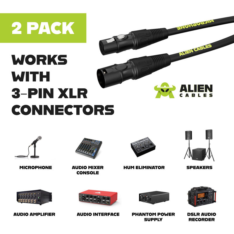 4-Pack XLR Cable – 1FT Star-Quad Shielded Balanced, Low-Noise OFC Conductors, Pro Audio Cord for Studio & Live Sound 4 1 Foot
