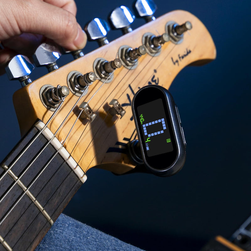 ENO MUSIC Rechargeable Clip-on Tuner for Guitar Bass Ukulele with Chromatic Mode