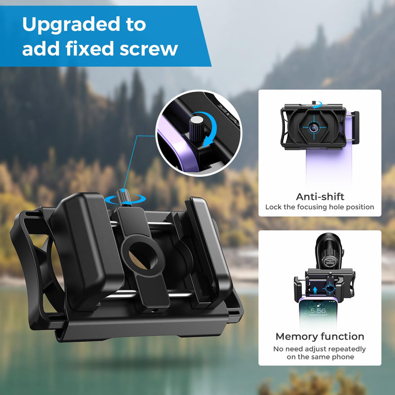 [AUSTRALIA] - APEXEL 360° Telescope Phone Adapter, Upgraded Binocular Photo Adapter for Android & iPhone, Smartphone Mount for Telescope, Monocular, Microscope, Spotting Scope. (Including Bluetooth Shutter Remote) 