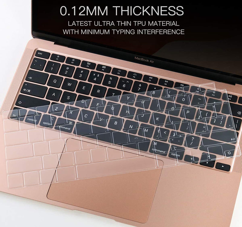 CaseBuy Premium Ultra Thin Keyboard Cover for Newest MacBook Air 13 inch 2020 Release Model A2179 A2337 M1 Chip, MacBook Air 13 inch Accessories, 13" MacBook Air Soft-Touch TPU Protective Skin
