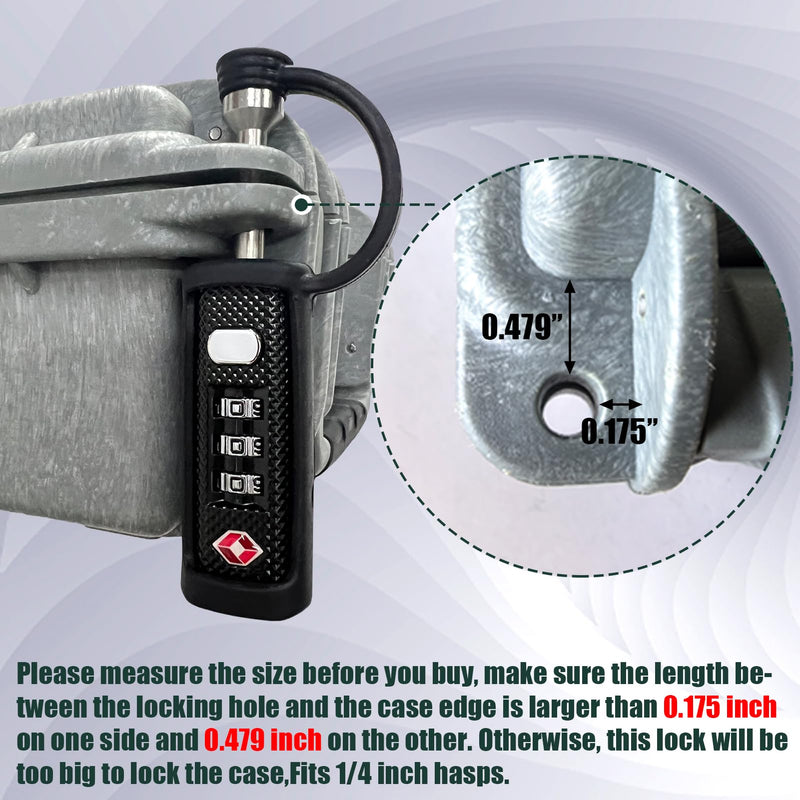 LAFENLIN TSA Lock for Gun Case, 3-Dial Combo Padlock | TSA-approved Combo Padlock (No key). Cut-resistant Steel Shaft, Weatherproof. Fits Rifles,Pistols, Cameras,Cases & Ammo Boxes Moss-2 Pack