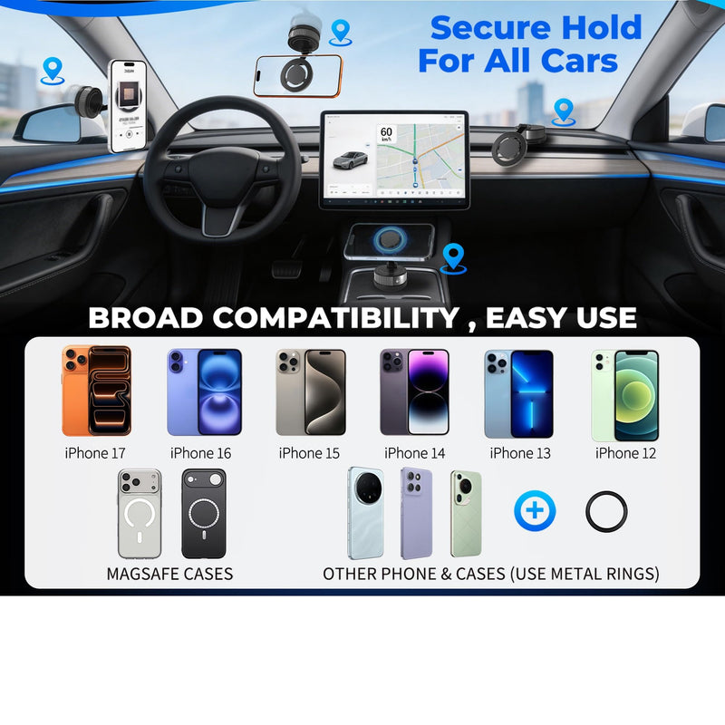 2-in-1Car Phone Mount with Fragrance Diffuser | 360° Adjustable Car Phone holder, Phone Holders for Your Car for iPhone 17-12 Pro Max Air Plus