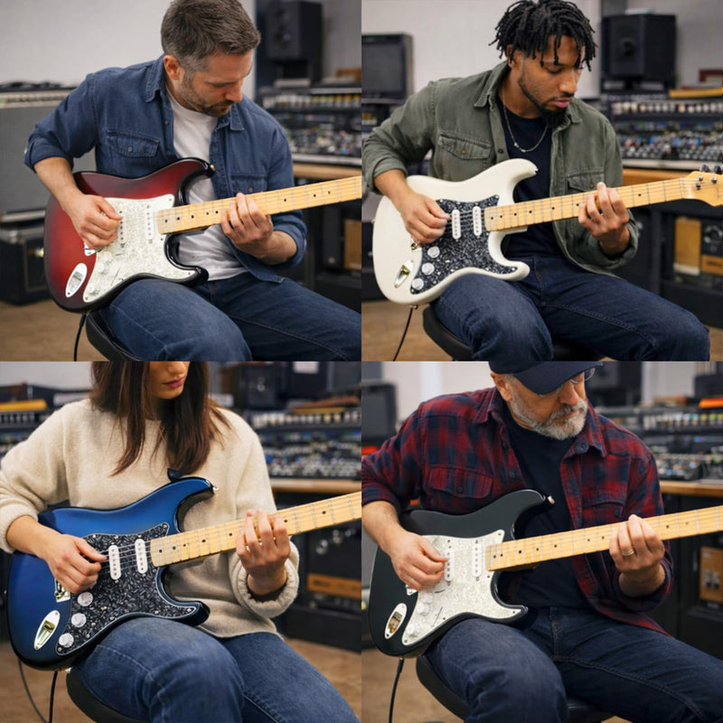 [AUSTRALIA] - 2 Pack Guitar Pickguard SSS 11 Hole for Stratocaster Replacement, 3 Ply Electric Guitar Scratch Plate with Pure Aluminum Foil Shielding, Modern Style Backplate, Fits US/Mexico Standard Strat 