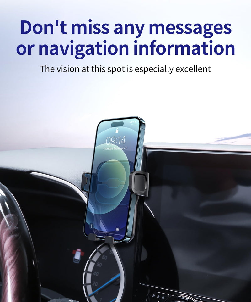Auto Clamp Car Phone Holder for Toyota Highlander 2020-2026, 8/12.3" Screen | Universal Mechanical Clip Cell Phone Mount Accessories Fit iPhone Android,Automobile Cradle GPS Dashboard Navigation Bracket Dashboard-mounted 8/12.3-inch for 20-26 Highlander