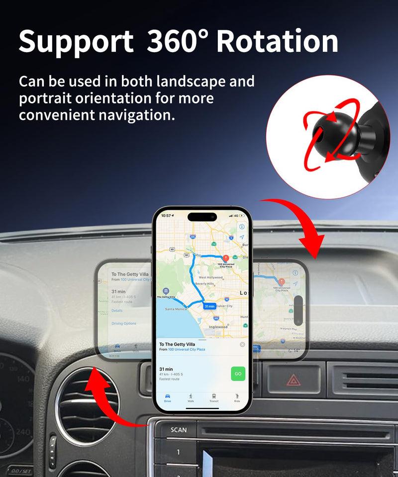 Car Phone Holder for Volkswagen Tiguan 2009-2017 Auto Accessories, Cell Phone Mount Compatible with MagSafe, 360° Rotation, Hands Free Not Affect Air Vent