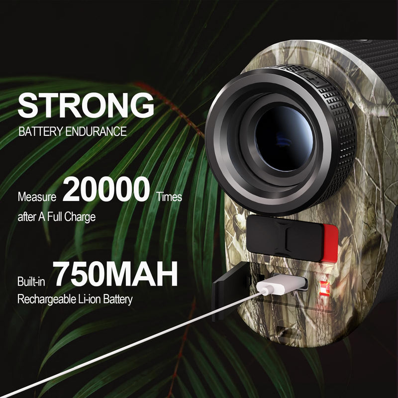 [AUSTRALIA] - Hunting Rangefinder 765/1093Y Laser Range Finder 6X Magnification, Distance/Angle/Speed Measure, Flagpole Locking Vibration Scan Compact Rangefinders Device for Golf, Hunting, Shooting & Hiking a. 765Y Camo 