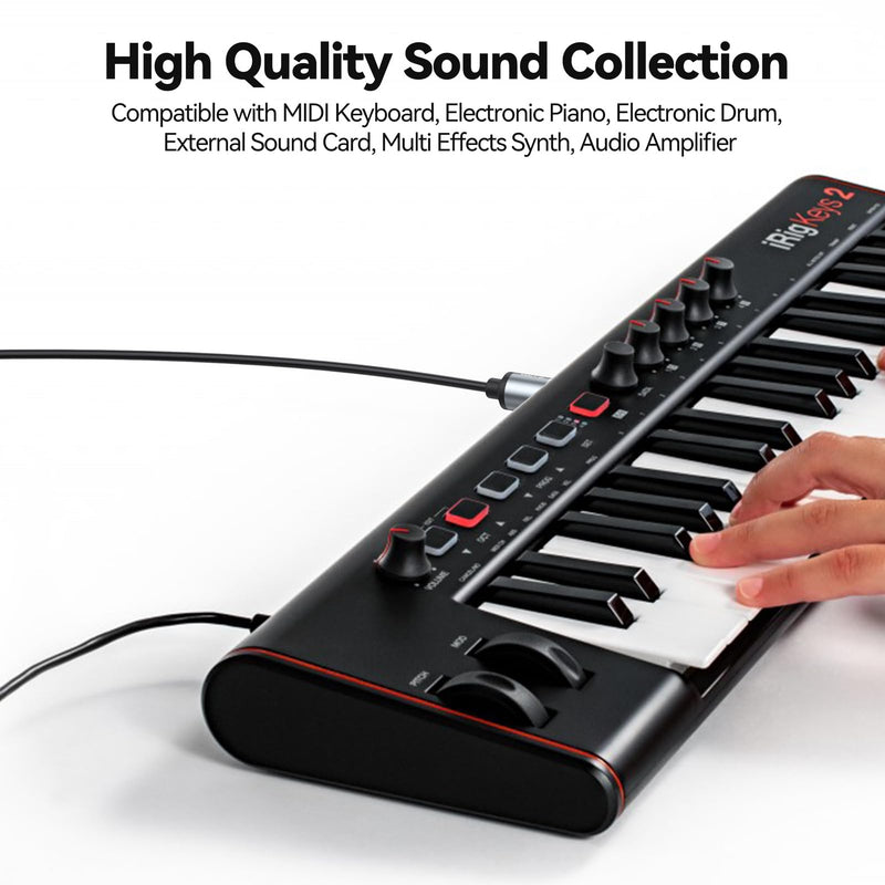 MIDI Cable 3ft, 5 Pin DIN MIDI Cables 3 feet, MIDI Cord Male to Male Compatible with MIDI Keyboard Electronic Piano Electronic Drum Audio Amplifier Multi Effects Synth External Sound Card 1 Pack