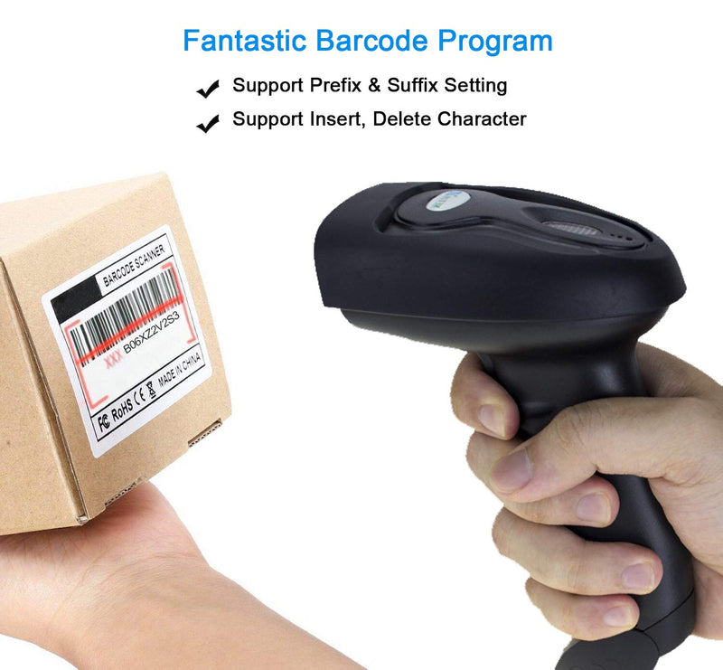 NETUM Wireless Barcode Scanner, 2 in 1 2.4G Wireless & USB Wired 1D Laser Barcode Reader Handheld Bar Code Reader Cordless Rechargeable Bar Code Scanner for Computer MAC Laptop (NT-1698W) NT-1698W