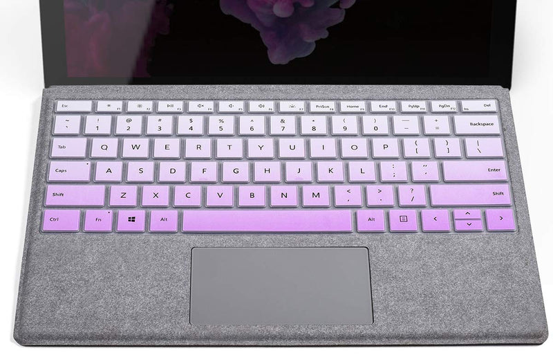 CaseBuy Keyboard Cover for New Microsoft Surface Pro 7 12.3 inch 2020+ / Surface Pro 6 2018 / Surface Pro 5 2017 / Surface Pro 4, Surface Pro Accessories, Ombre Purple